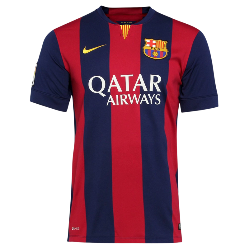 CAMISA RETRÔ DO BARCELONA 14/15 VERMELHO E AZUL